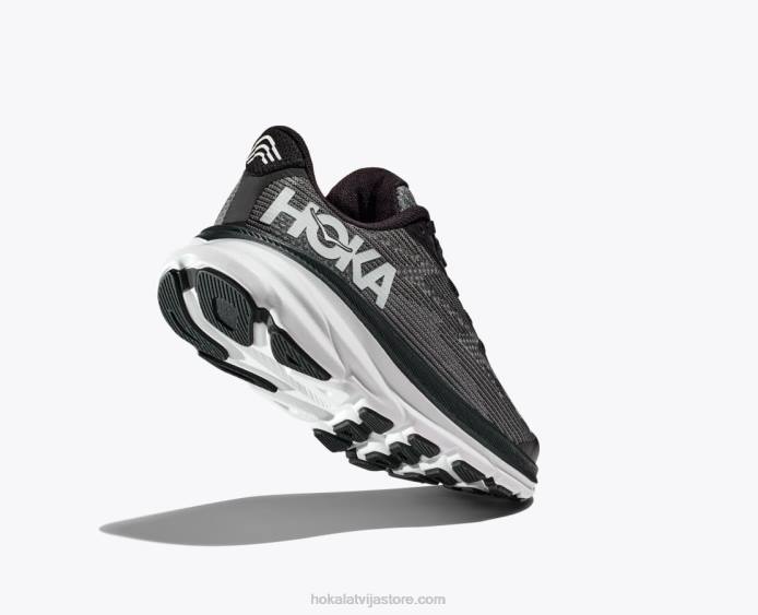 bērni 064D673 Kliftons 9 Hoka melns balts