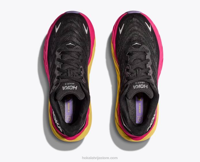 sievietes 064D686 arahi 6 Hoka melns balts