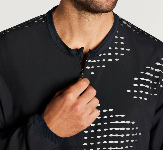 vīriešiem 064D671 1/2 rāvējslēdzēja vēja apvalks Hoka melns